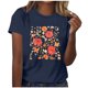 thumbnail image 1 of Tops Cortos para las Mujeres Blusas Impresas Manga Corta Cuello Redondo, Tops de Blusa para las Mujeres Primavera Verano Casual, 1 of 4