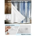 thumbnail image 3 of No Hook Cloth Fabric Shower Curtain with Snap in Liner, Blue Gray Waterproof Shower Curtains Set with See Through Top Window, Modern Simple Abstract White Ombre Texture Bath Curtains Shower 36"x72", 3 of 6