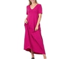 thumbnail image 2 of Short Sleeve Maxi Dress Magenta, 2 of 2
