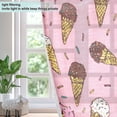 thumbnail image 3 of 2 Panels Set Blackout Curtains Thermal Insulated Sun Protection Room Darkening Drapes for Bedroom Ice Cream Cones Pattern, 3 of 6