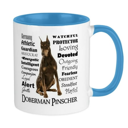 

CafePress - Doberman Traits Mugs - Ceramic Coffee Tea Novelty Mug Cup 11 oz