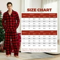 thumbnail image 5 of Vulcanodon Mens Fleece Pajama Set, Ultra Soft Warm Long Sleeve Prints Sleepwear Cozy Button Down Pjs for Men(BUFFALO PLAID-RED, M), 5 of 5