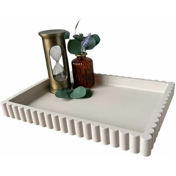 Concrete Decorative Tray for Coffee Table Tray Decor - Ottoman Tray for Living Room - Bandejas Decorativas - Table Trays Decorative - Coffee Table Centerpiece