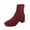 R-83 Wine, variant on R-83 Black Ladies Fashion Ankle Boots Block Heel Suede Casual Winter Short Booties Side Zipper Mid Heel Comfortable Plus Size