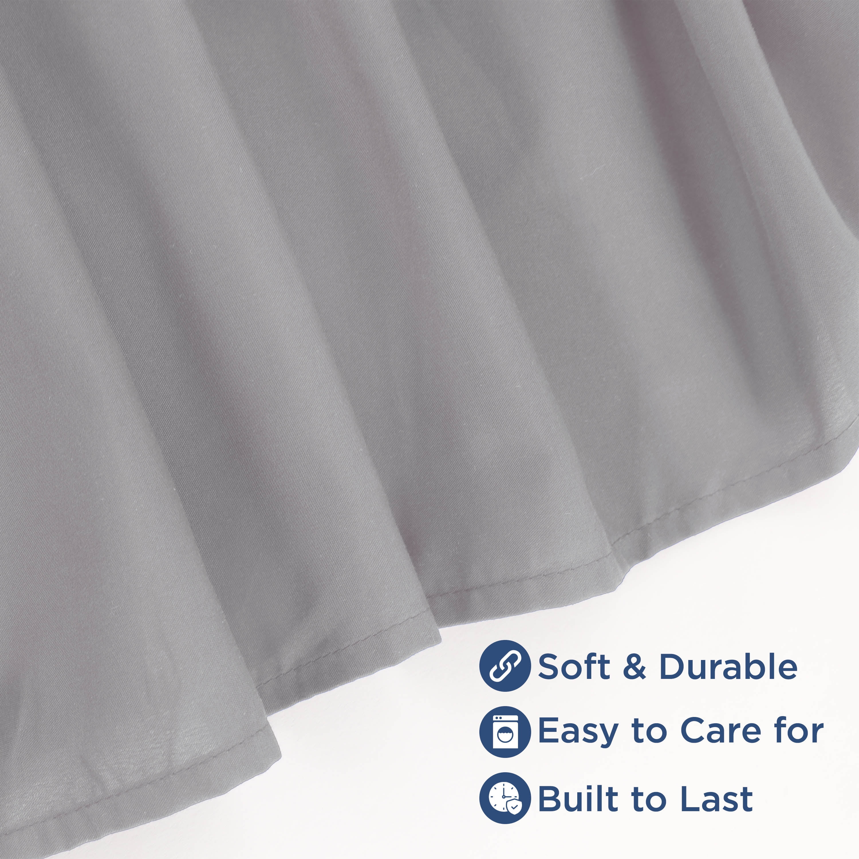 Martex Twin Bed Skirt | Ruffled 100% Microfiber Dust Ruffle | 16" Drop | Grey