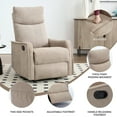 thumbnail image 3 of Heat Massage Manual Recliner Chair with Rocker and Swivel in Fabric for Living Room, 3 of 9