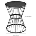 thumbnail image 3 of Outsunny Table d'Appoint de Patio en Acier de 16 Pouces, Motif Sablier, Noir, 3 of 10