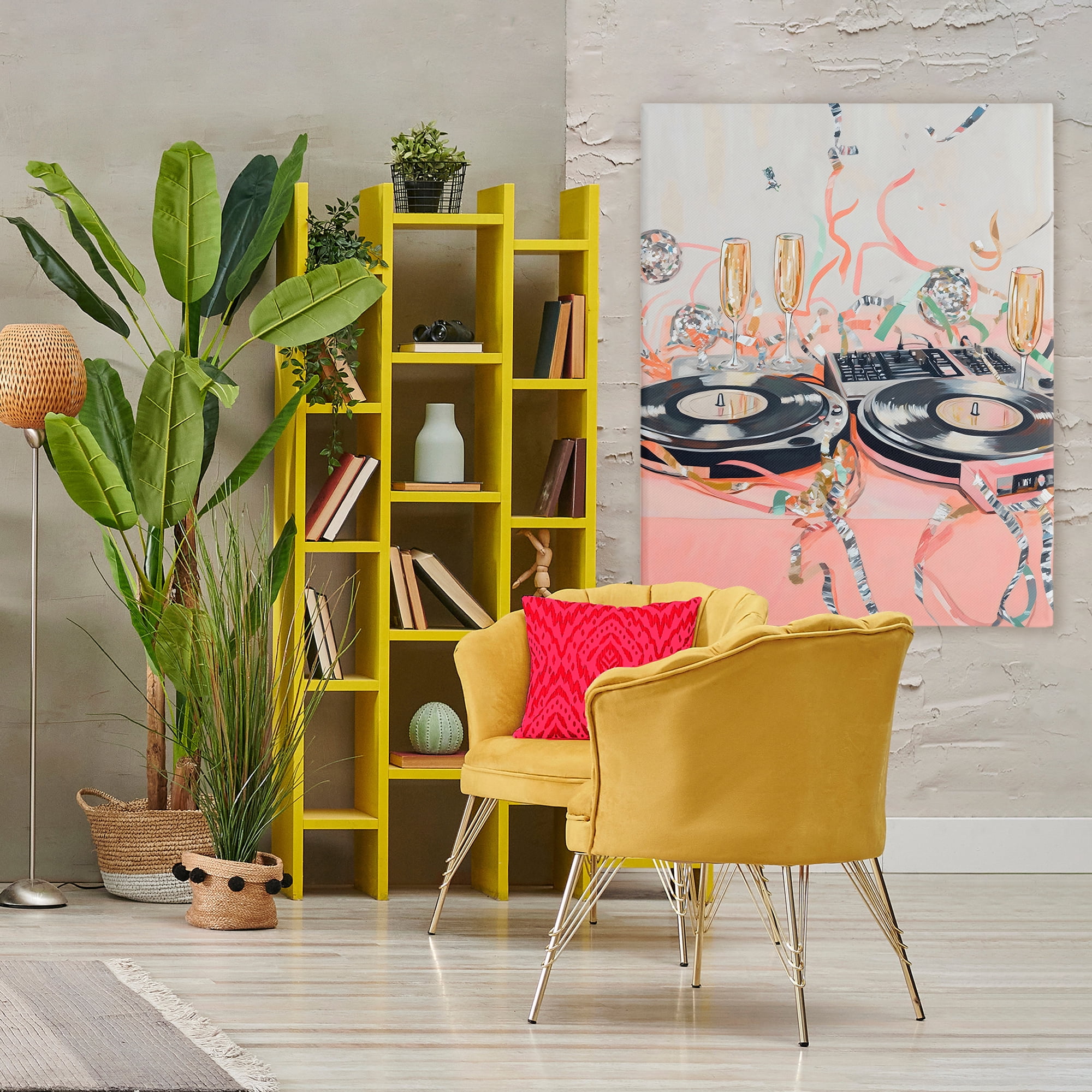 Stupell Industries Retro Turntable & Champagne Party Canvas Wall Art, design by The Prints Vibe