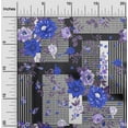 thumbnail image 2 of oneOone Polyester Spandex Blue Fabric Asian Floral With Geometrical Texture Sewing Craft Projects Fabric Prints By Yard 56 Inch Wide, 2 of 4