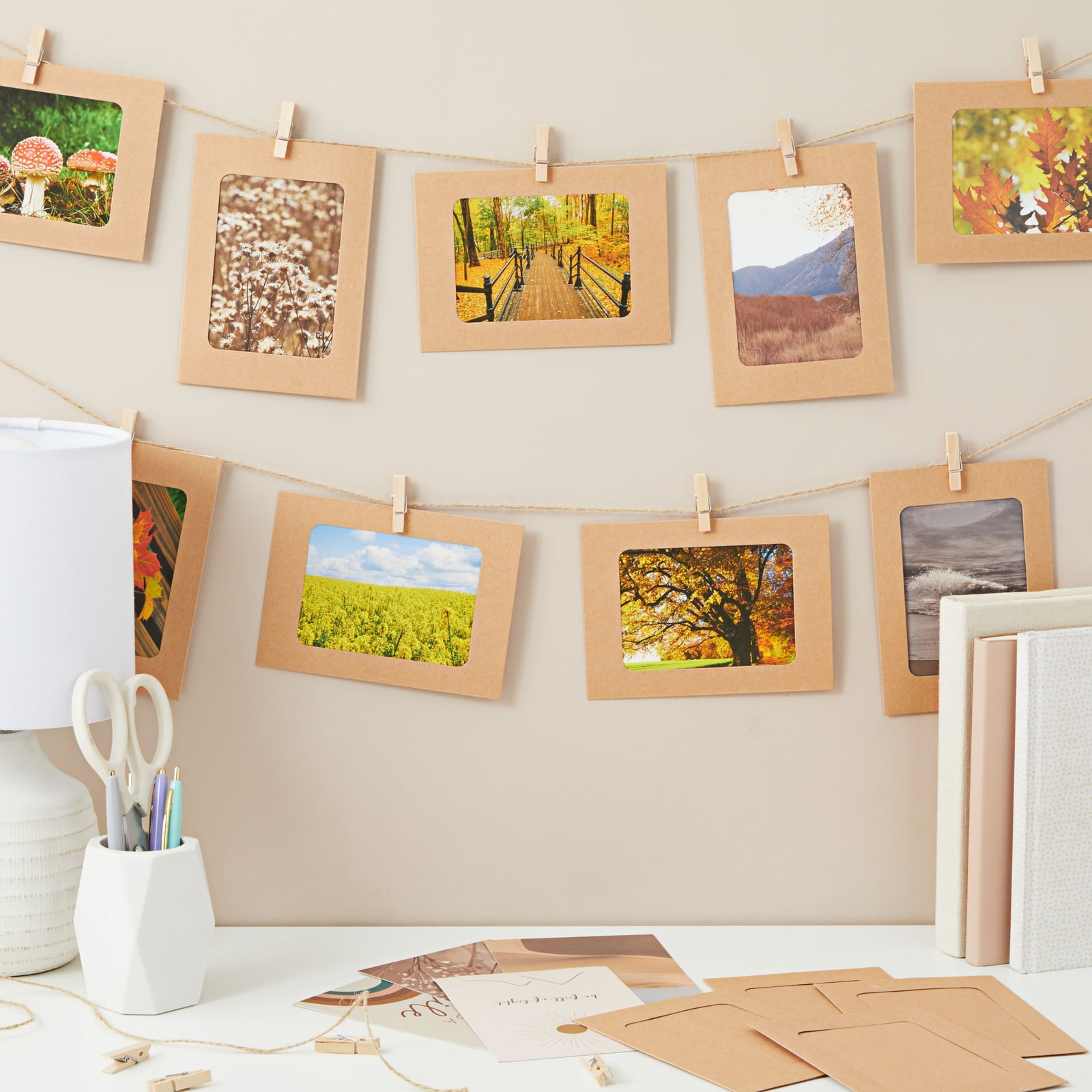 DIY 4x6 Inch Hanging Paper Photo Frames Wall Picture Frames For