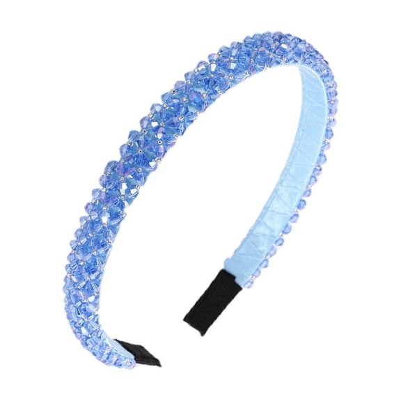 Thin Headbands - Sequin Headband, Double Crystal Headband, Sprinkle Hair Bands, Cute Sparkly Glitter Non Slip Headband, Hair Accessories, Blue