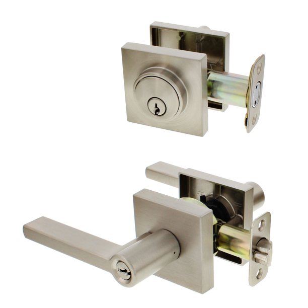 Ultra Security Freehold Keyed Entry with Deadbolt Flat Bar Door Lever
