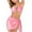 Pink, variant on Lilgiuy Women Charming With Chest Pad Without Underwire Printed Halterneck Split Bikini Three Piece Swimsuit Cover Ups Maxi Beach Clothes