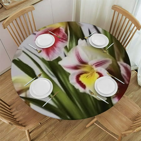 

Orinice Flowers Round Tablecloth 100% Polyester Stain-Resistant Washable for Indoor Outdoor Use - Ideal for Restaurants Weddings Parties - Picnic Dining Kitchen Farmhouse Tablecloth 42 -46