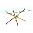 thumbnail image 3 of 63" Rectangular Clear Tempered Glass Dining Table for 4-6 People, Modern Kitchen Table with X-Shaped Metal Base, Dining Table for Dining Room, Living Room, 3 of 7