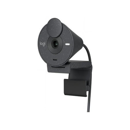 Logitech Brio 300 Full HD Webcam with Privacy Shutter, Noise Reduction Microphone, USB-C, certified for Zoom, Microsoft Teams, Google Meet, Auto Light Correction, Graphite