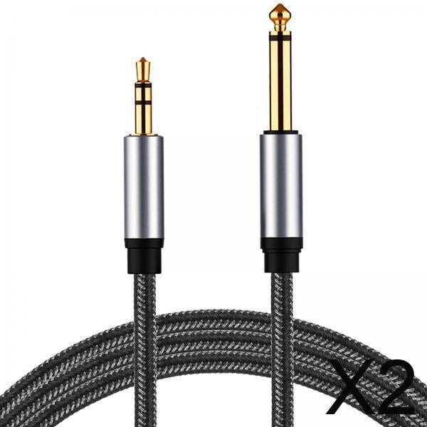 Cable Estéreo Mono De 2x1/4 A 3,5 TS De Pulgada A Cable TRS De 3,5 Mm Para Amplificador