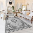 thumbnail image 6 of Lochas Soft Vintage Floral Area Rugs Floor Carpet Non Slip Rug for Living Room Bedroom Dining Kitchen Home Decor,9'x11',Gray, 6 of 7