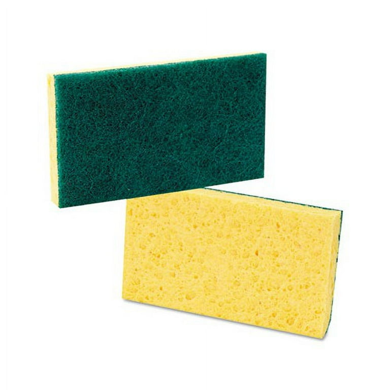 Scrub Sponge Wrapped, Yellow/Green, 6.25 x 3.25 x 0.75