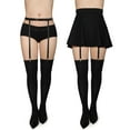 thumbnail image 2 of Black Womens Suspender Garter Belt for Thigh High Socks Stockings Boots Plus Size, 2 of 6