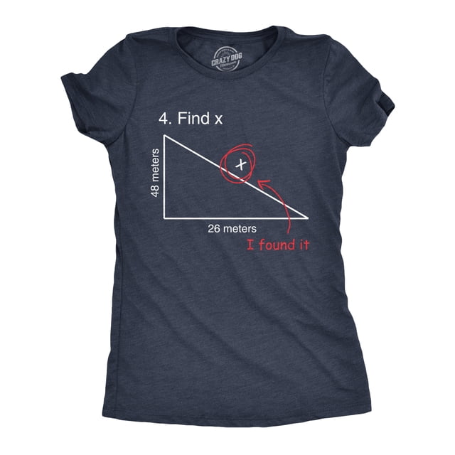 Find X T Shirt Funny Sarcastic Nerdy Math Test Teacher Tee for Women (Navy) - L