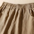 thumbnail image 6 of Womens Shorts Casual, Audhol Women Summer Cotton Linen Shorts Elastic Waist Shorts Casual Wide Leg Loose Lightweight Short Pants with Pockets Women Shorts for Seniors Khaki XL, 6 of 7