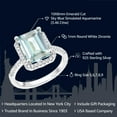 thumbnail image 2 of Gem Stone King 925 Sterling Silver Sky Blue Simulated Aquamarine Engagement Ring for Women (3.46 Cttw, Emerald Cut 10X8MM, Gemstone March Birthstone, Available in Size 5,6,7,8,9), 2 of 5
