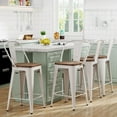 thumbnail image 2 of Apeaka Swivel Metal Bar Stools with Backs Counter Stools Set of 4 Counter Height Stools High Back Bar Stool 26 Inch Bar Stools Farmhouse Matte White, 2 of 9