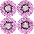 thumbnail image 2 of Shower Caps,Cute Halloween Ghosts Pattern Waterproof Shower Cap for Women 4 Pieces,Double Reusable Hair Cover for Shower PEVA Elastic Stretch Hem, 2 of 7