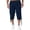 Navy, variant on Mens Capri Pants Summer Casual Elastic Waist Cotton Linen Lightweight Straight Leg Cropped Pants with Pockets