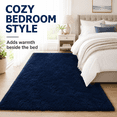 thumbnail image 4 of HOISUN 5x8 ft Soft Shag Area Rug for Bedroom Living Room, Fluffy Plush Non-Slip Carpet, Navy Blue, 4 of 10
