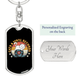 thumbnail image 2 of Cats and Vinyl Stainless Steel or 18k Gold Premium Swivel Dog Tag Keychain, 2 of 16
