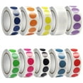 thumbnail image 1 of 10000 Piece Colored Dot Stickers 1000Pcs/Roll,10 Color Circle Dots Labels Stickers Round Coding Labels for Office, 19mm, 1 of 5