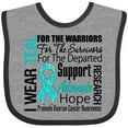 thumbnail image 3 of Inktastic Ovarian Cancer I Wear Teal Ribbon Tribute Boys or Girls Baby Bib, 3 of 4