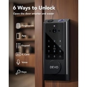 Video Smart Lock with Camera, 6-in-1 Fingerprint Keyless Entry Door Lock for Front Door, App Remote, Auto Locks, Wi-Fi Smart Deadbolt Lock, Easy Install, Black