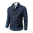 thumbnail image 2 of Dpytoraw Mens Autumn And Winter Fashion Casual Knitted Standing Neck Long Sleeve Sweater Coat, 2 of 5