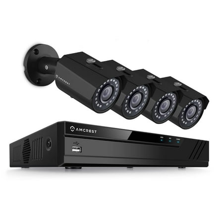 Amcrest 2-Megapixel (1920 x 1080p) 8CH Network POE Video Security System (NVR Kit) - Four 2MP POE Weatherproof Bullet IP Cameras, 98ft Night Vision, Pre-Installed 1TB HDD and More