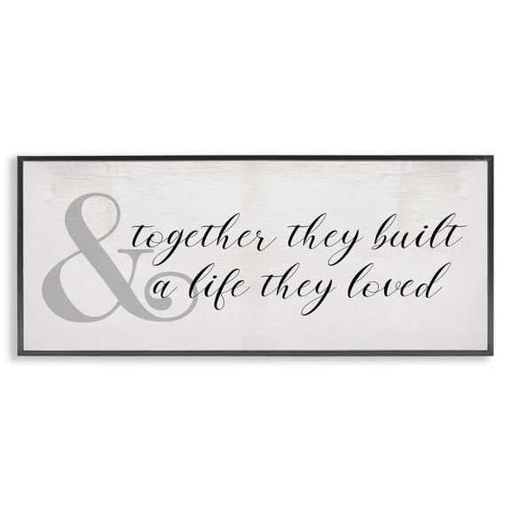 Stupell Industries Shabby Chic Together Built a Life Loved Black Framed Giclee Art, 24 x 10, by Lil' Rue
