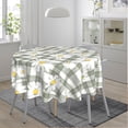 thumbnail image 2 of Spring Summer Daisy Floral Sage Green Plaid Round Tablecloth 60 Inch, Decorative Holiday Home Party Table Cloth for Kitchen Dining Picnic Table Cover, 2 of 6