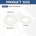 thumbnail image 2 of 85 Pcs M8 Rondelles Plates en Nylon Rondelles en Plastique 8mm ID 16mm OD 1mm Épais, Blanc, 2 of 6