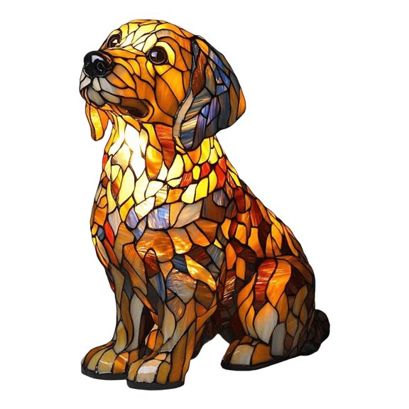 Darzheoy Corgi Lamp and Pug Ornaments, Dog Series Art Ornaments, Stained Resin Dog Tabletop Ornaments, Cute Pet Dogs Themed Ornaments, Fun Gift for Dog Lovers