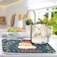 thumbnail image 5 of Yayeee Dish Drying Mat for Kitchen Counter 16"x18" Microfiber Absorbent Pad, Blue Christmas Santa, 5 of 7