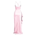 thumbnail image 5 of YTCAMLO Satin Women's Silp Maxi Dress Formal Stretchy Adjustable Strap Backless Slit Bodycon Dress Elegant Guest Wedding Dress, 5 of 6