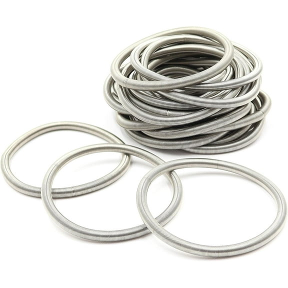 Guitar String Coil Bracelet for Women Men Teens Kids, 4.5 mm Stainless Steel Stackable Spiral Bangle Bracelets 24 pcs