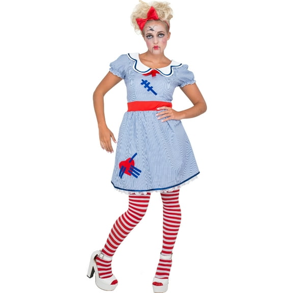 Scary Porcelain Doll Dress Women's Costume Medium 10-12