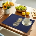 thumbnail image 2 of Placemat Pineapple Summer Fruit Placemats for Dining Table Yellow Blue Texture Washable Table Mats for Party Kitchen Dining Decoration, 2 of 7