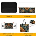 thumbnail image 4 of Ornate Floral Tile Design Artwork Waterproof Picnic Blanket with Foldable Zipper, Suitable for Outdoor Use, Suitable for Travel, Camping, Beaches, Parks, Grasslands, Picnic Blanket Accessories, 4 of 8
