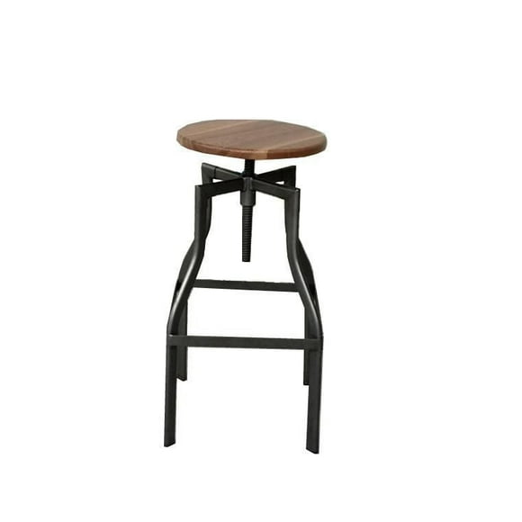 Black stool, adjustable height. Stool ideal for kitchen island counter.