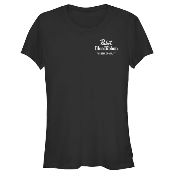 Junior's Pabst The Beer of Quality Small Logo Graphic Tee Black Large