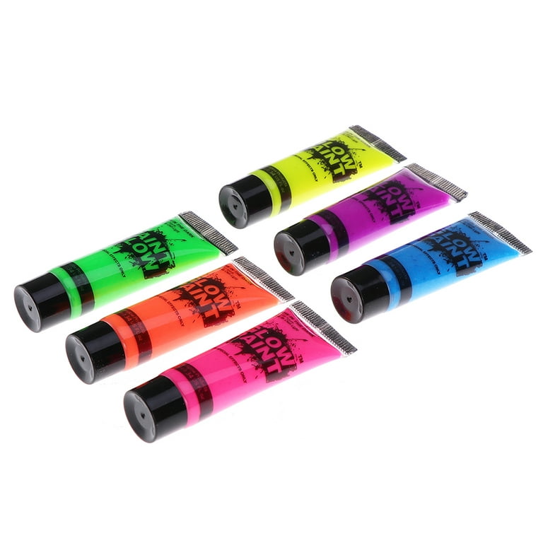 Midnight Glo UV Face & Body Paint Set - Fluorescent Face Paints - Blacklight  Reactive - Safe, Washable, Non-Toxic (6 Bottles 0.75 oz. Each) 0.75 Fl Oz  (Pack of 6)